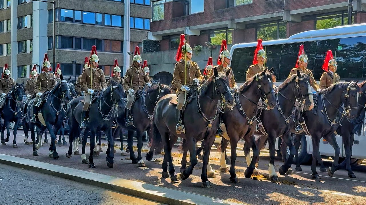 Hundreds of Powerful Horse Guards Take Over Central London Park