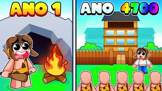 Evoluí da IDADE DA PEDRA até o FUTURO no Roblox!