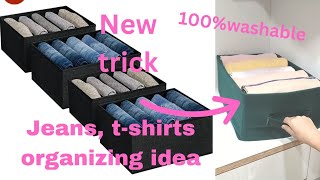 New trick/easy cutting nd sitiching wardrobe organizer/cloth organizing idea#diy #trending #viral