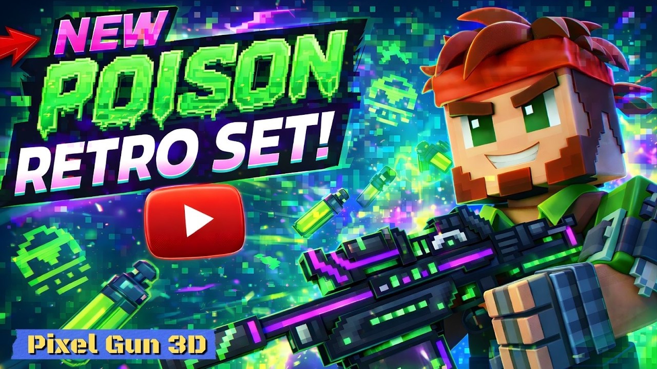 TRYING THE NEW POISON RETRO SET...Pixel Gun 3D Live Gameplay 