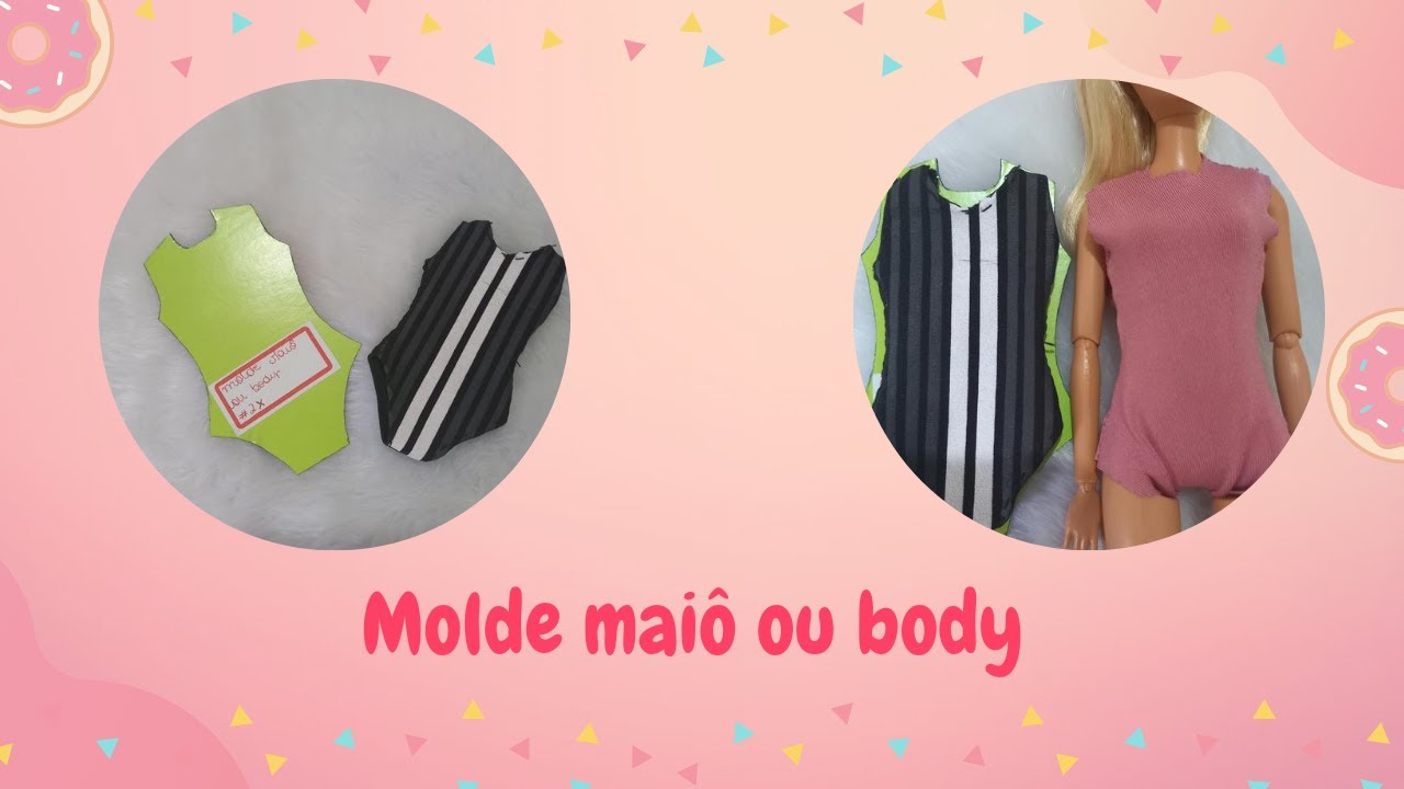Como fazer molde para body ou maiô para a Barbie. #barbiegirl #miniaturas #barbie