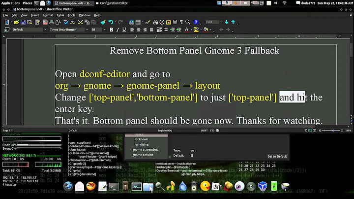 Remove Bottom Panel Gnome 3 Fallback Arch GNU / Linux