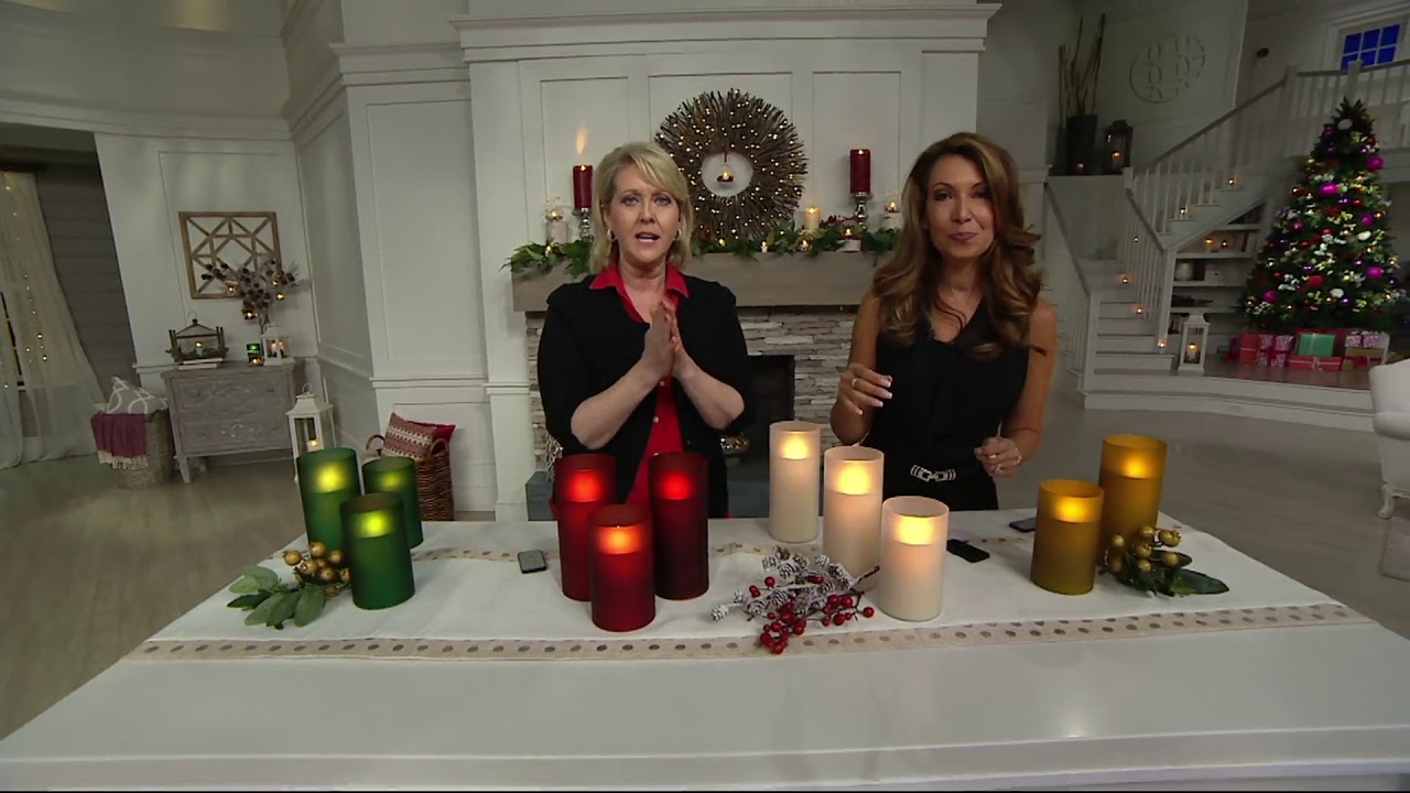 Luminara Flameless Candle 6" or 8" Frosted Glass Hurricane on QVC YouTube