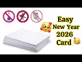New year card making / easy new year greeting card / easy new year card / new year 2026 card idea