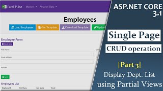 Display Department List using Partial View [3] | Single Page CRUD Operations | ASP.NET CORE 3.1 Wealth