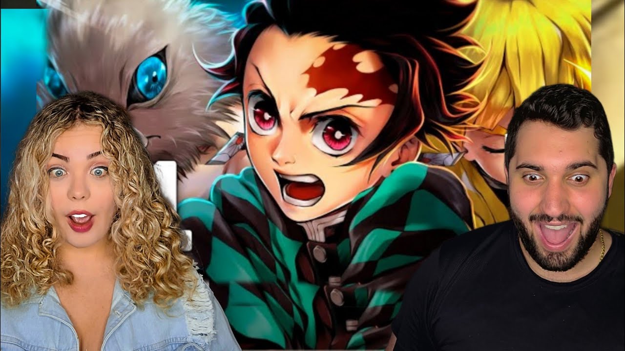 REACT Tanjiro, Zenitsu e Inosuke (Kimetsu no Yaiba)-Caçadores De