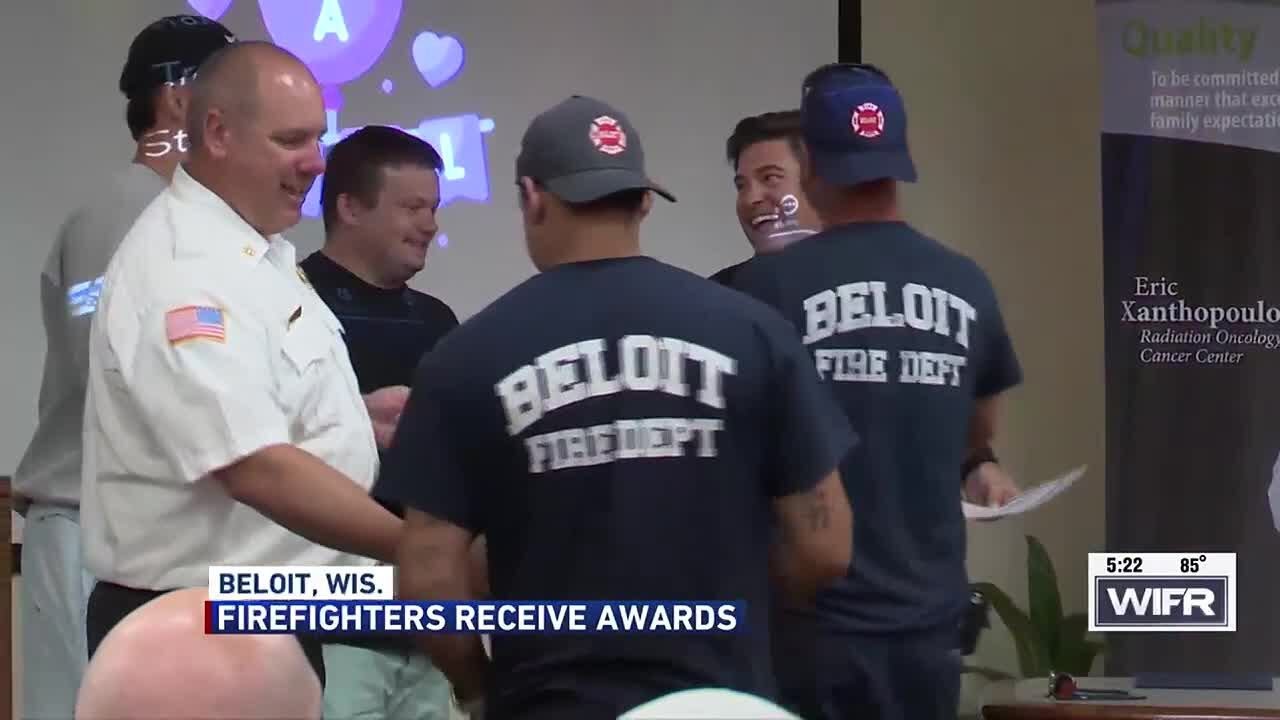 Beloit firefighters receive award for helping deliver a baby - YouTube
