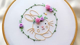 Bunny Rabbit embroidery | how to embroidery a bunny | 3D embroidery