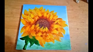 sunflower acrylic easy painting