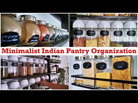 50+ Grocery Bottles it's Contents in my Indian Minimalist Kitchen Pantry