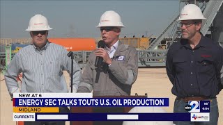 U.S. Energy Secretary touts oil production, downplays cost-of-living concerns in Midland address