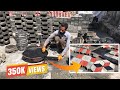 How paver blocks are made  concrete tuff tilepavement blocks making in factory  pure skill