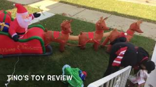 Christmas inflatables Purchased these inflatables from The Home Depot in November (2016) Santa and his Reindeer was $99.98 and the Christmas Tree