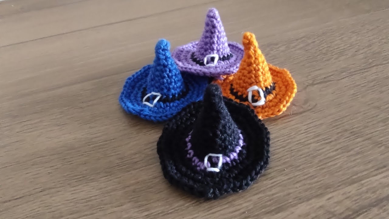 Mini Chapéu de Bruxa em Crochê 🧙‍♀️🖤