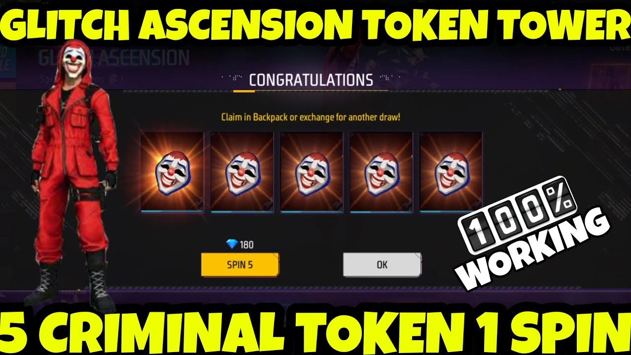 GLITCH ASCENSION ROYALE || TOP CRIMINAL TOKEN ONLY 1 SPIN TRICK || RED ...