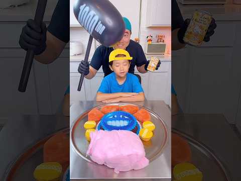 Blue Emijo cake vs watermelon ice cream challenge!π¨ #funny by Ethan Funny Family