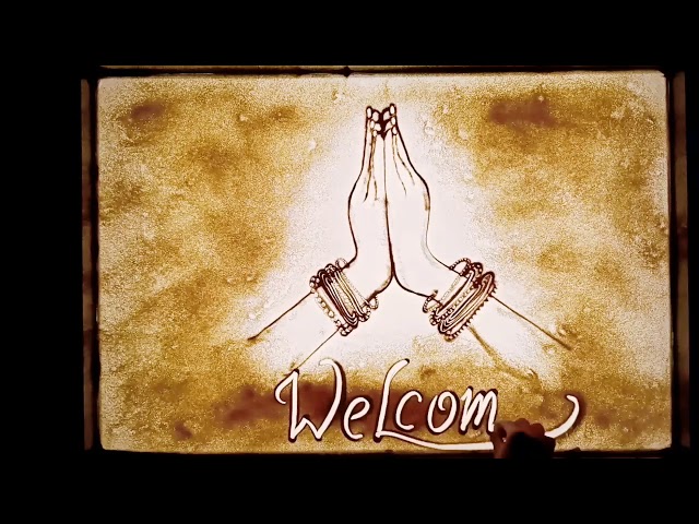 Sand art wedding theme concept bride and groom artist neha umak