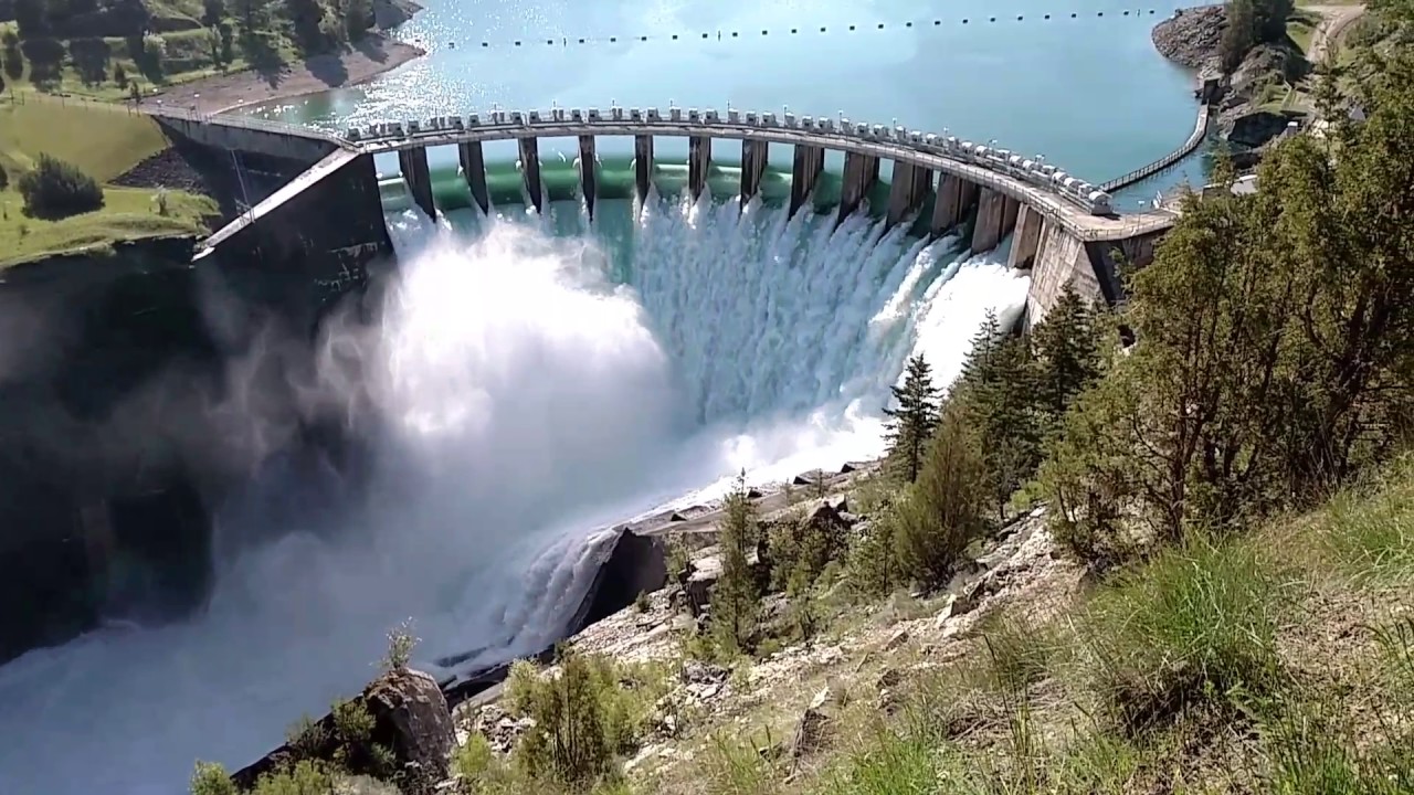 Kerr dam Flathead lake MT 5 9 17 flowing YouTube