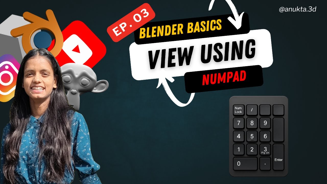 View using numpad in Blender 4.2 Beginner guide #blender3d #tutorial ...
