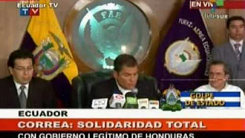 Presidente Correa repudia Golpe de Estado en Hondu...