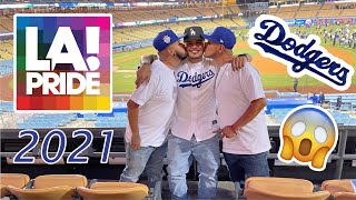 LGBTQ+ Pride Night At The Dodger Game 🏳️‍🌈 #Dodgers #PrideMonth2021 #Polyamorous #Throuple #LGBTQ