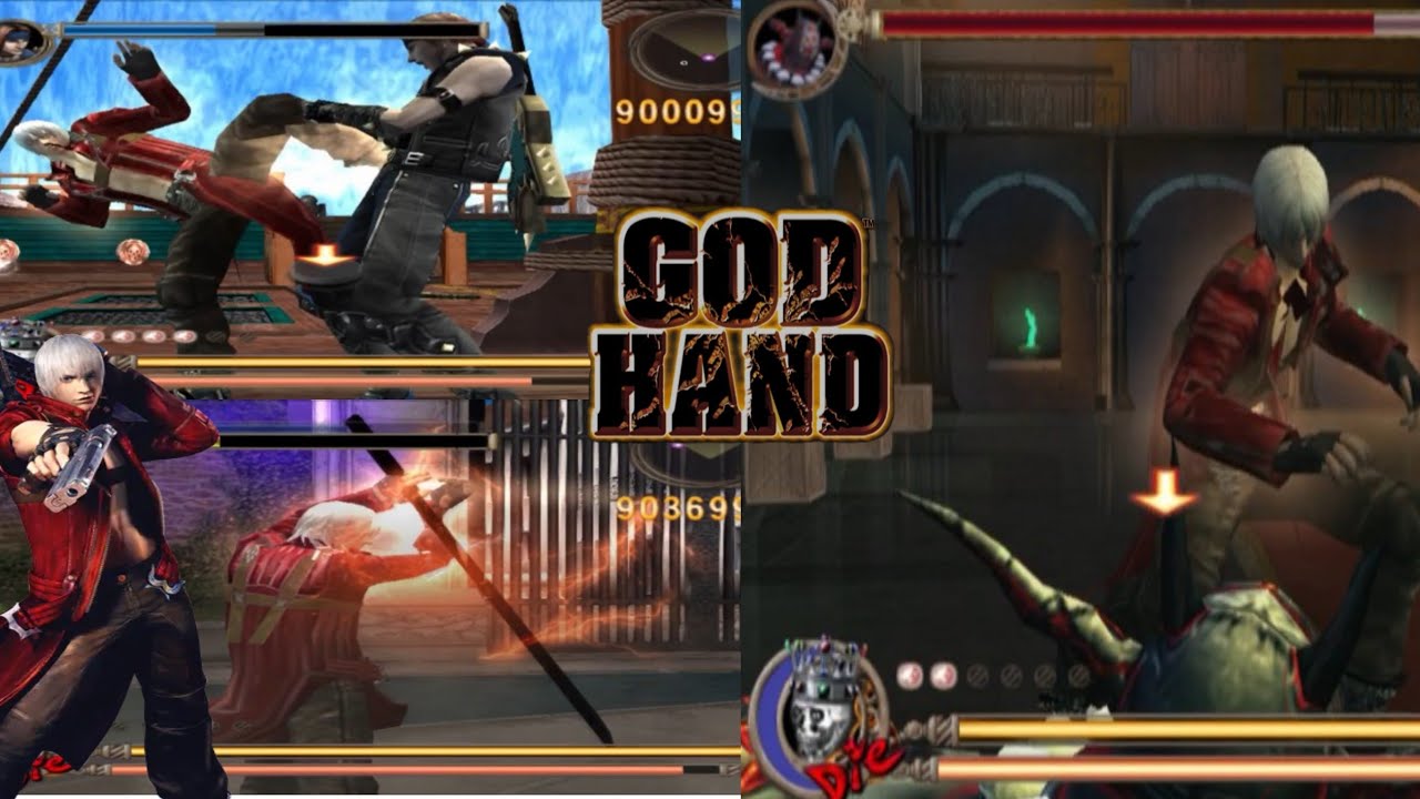 GOD HAND MOD DANTE + SWITCHER COMBO PERFECT STAGE 5 CLEAR AETHERSX2 GAMEPLAY