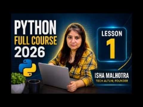 Python Complete Course | Beginner to Advanced | Lesson 1 | Learn Python | Isha Malhotra