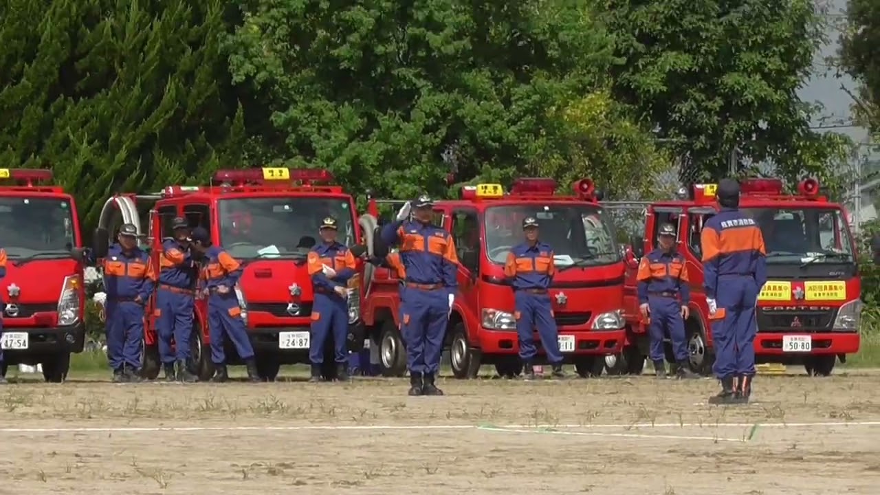 令和6年度佐賀市消防団南部方面隊諸富支団　模範訓練　通常点検→停止間→行進間