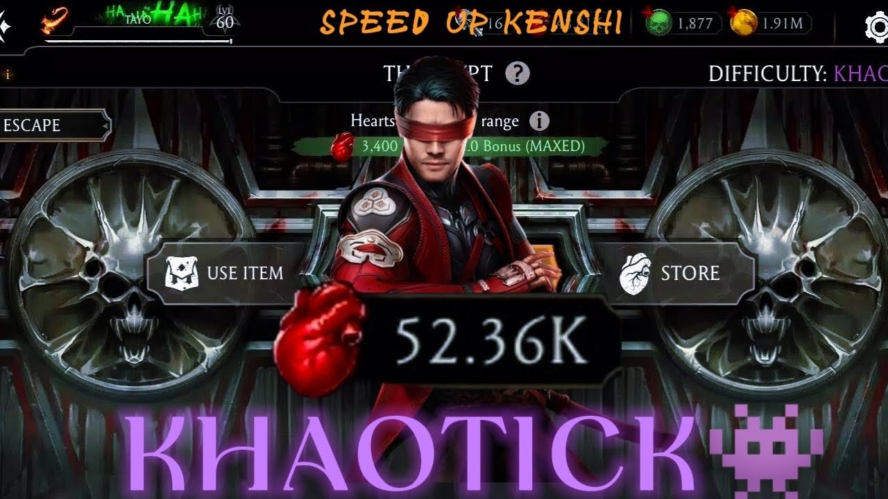 MK1 Kenshi KHAOTICK Krypt Game Play Mortal Kombat Mobile