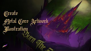 MAKE METAL CORE ARTWORK  in PROCREATE | Speed Art #artwork #illustration #procreate #art screenshot 5