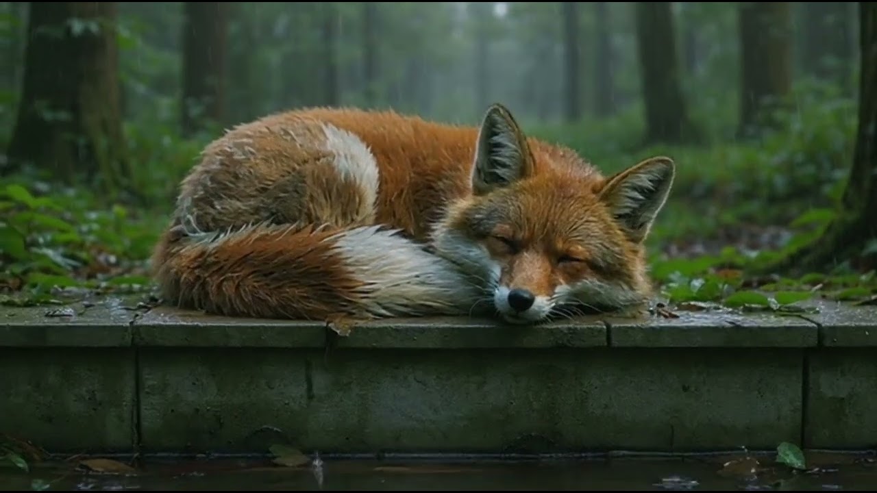 🌧️ COZY FOX RAIN – Relaxing Rain Sounds for Sleep & Study 🦊💤