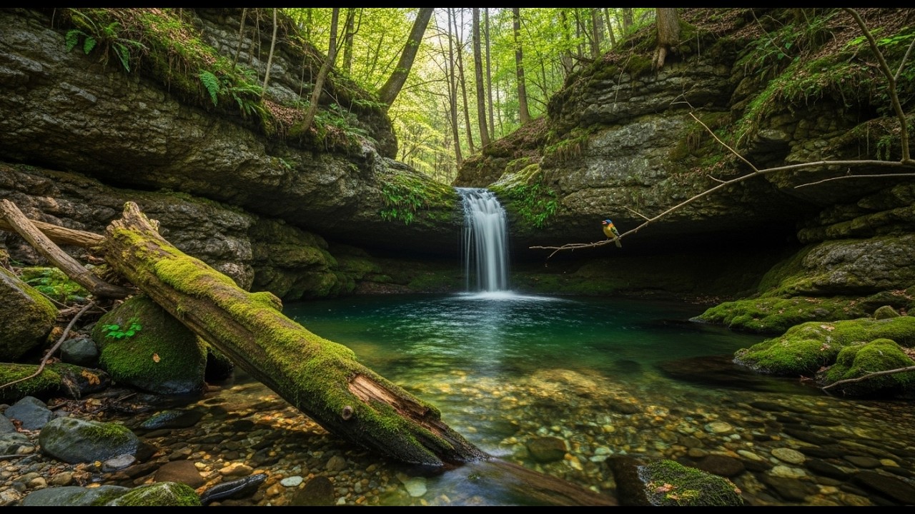 Stream flowing birds chirping, Natural Forest sounds for relaxing sleeping, Relaxation,Relaxing