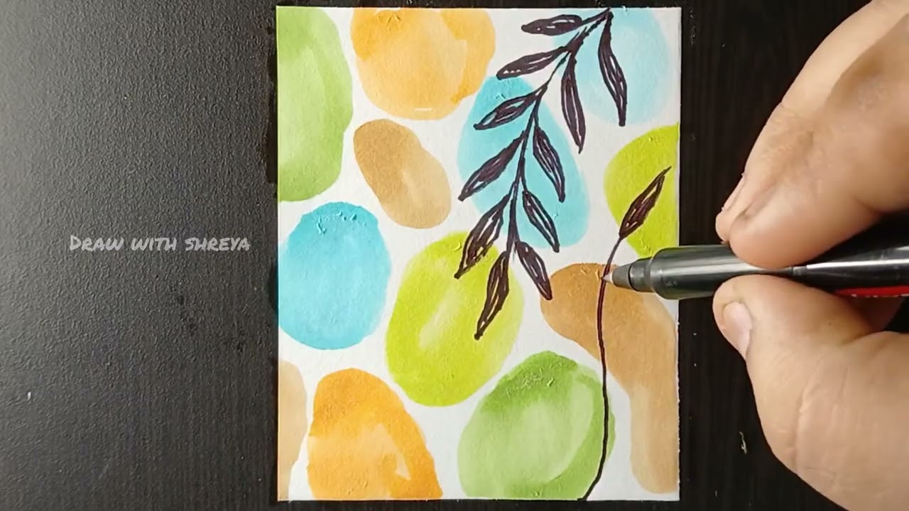 Boho painting using brush pens 
