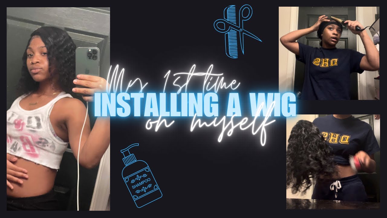 MY FIRST TIME INSTALLING A WIG ON MYSELF 💇🏽‍♀️🔥 - YouTube