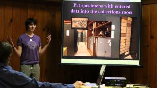 Penelope Gillette explains the organization of the UCSC Myco-herbarium collection