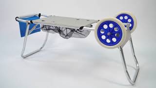 Carro De Playa Multifunción Convertible En Mesa Plegable