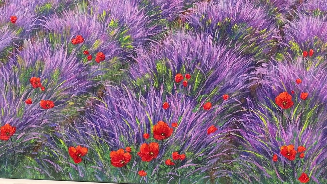 Lavendelfeld Ölgemälde auf Leinwand