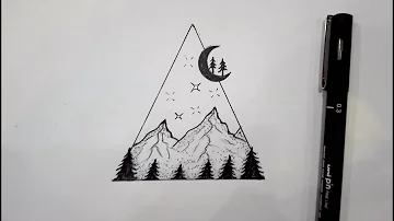 تحميل رسم منظر طبيعي ليلي بالرصاص للمبتدئين