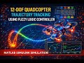Fuzzy Logic Controller–Based 12-DOF Quadcopter Trajectory Tracking | MATLAB Simulink Simulation