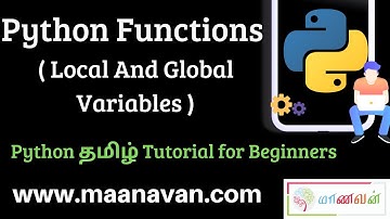 Python Functions ( Local And Global Variable  ) | #18 Python Tamil Tutorial for Beginners