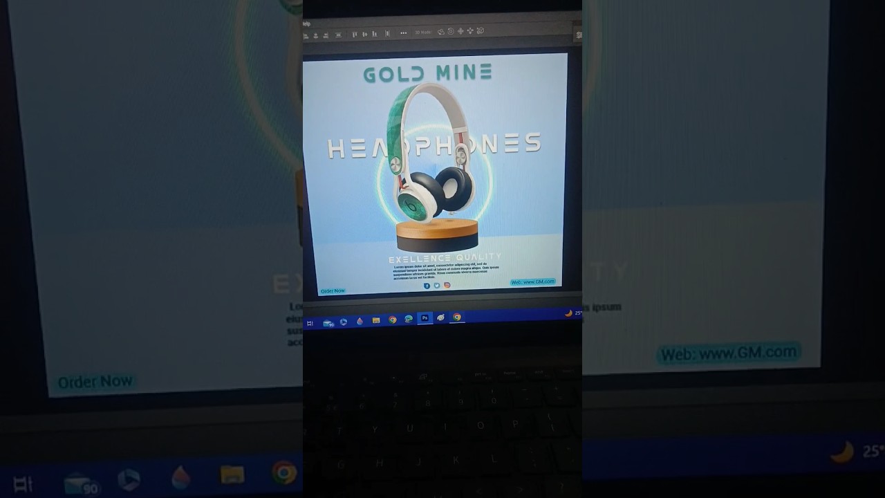 Headphone poster design in Adobe Photoshop #short #shortvideo #graphicdesign  #shortsviral