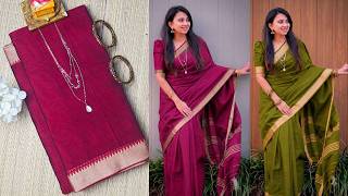 🌞Small Border Narayanpet Cotton Sarees 🌞120 Count Cotton sarees Very soft and comfortable to wear🌞 screenshot 3