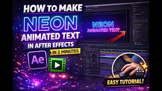 How to make neon animated text in after effects. 2 minute tutorial. Quick and easy