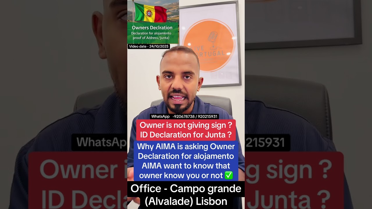 Owner is not giving sign ? ID Declaration for alojamento AIMA ? ®Live Portugal By Harry | Portugal