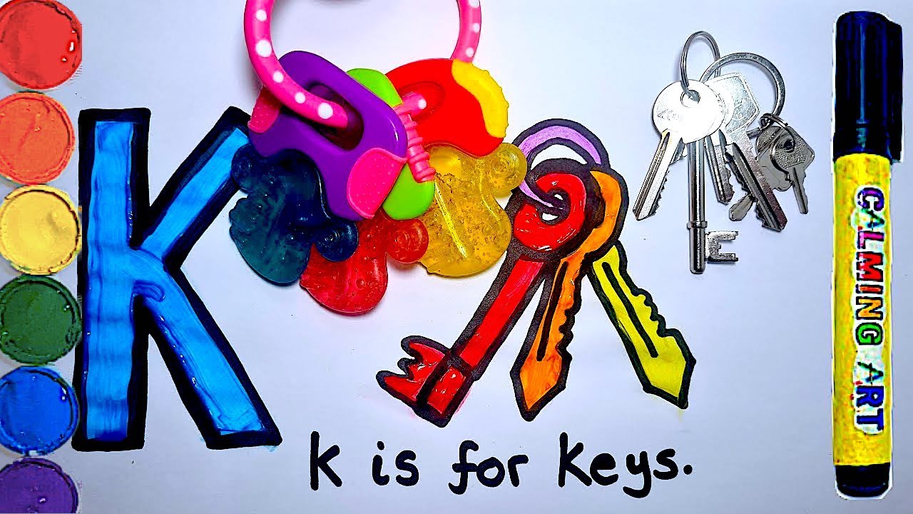K is for Keys | ALPHABETS | EASY DRAWING AND PAINTING FOR KIDS AND ...