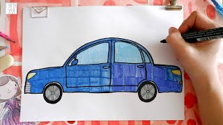 Как нарисовать МАШИНУ автомобиль | Рисуем ТРАНСПОРТ | Няня Уля - Уроки рисования для детей