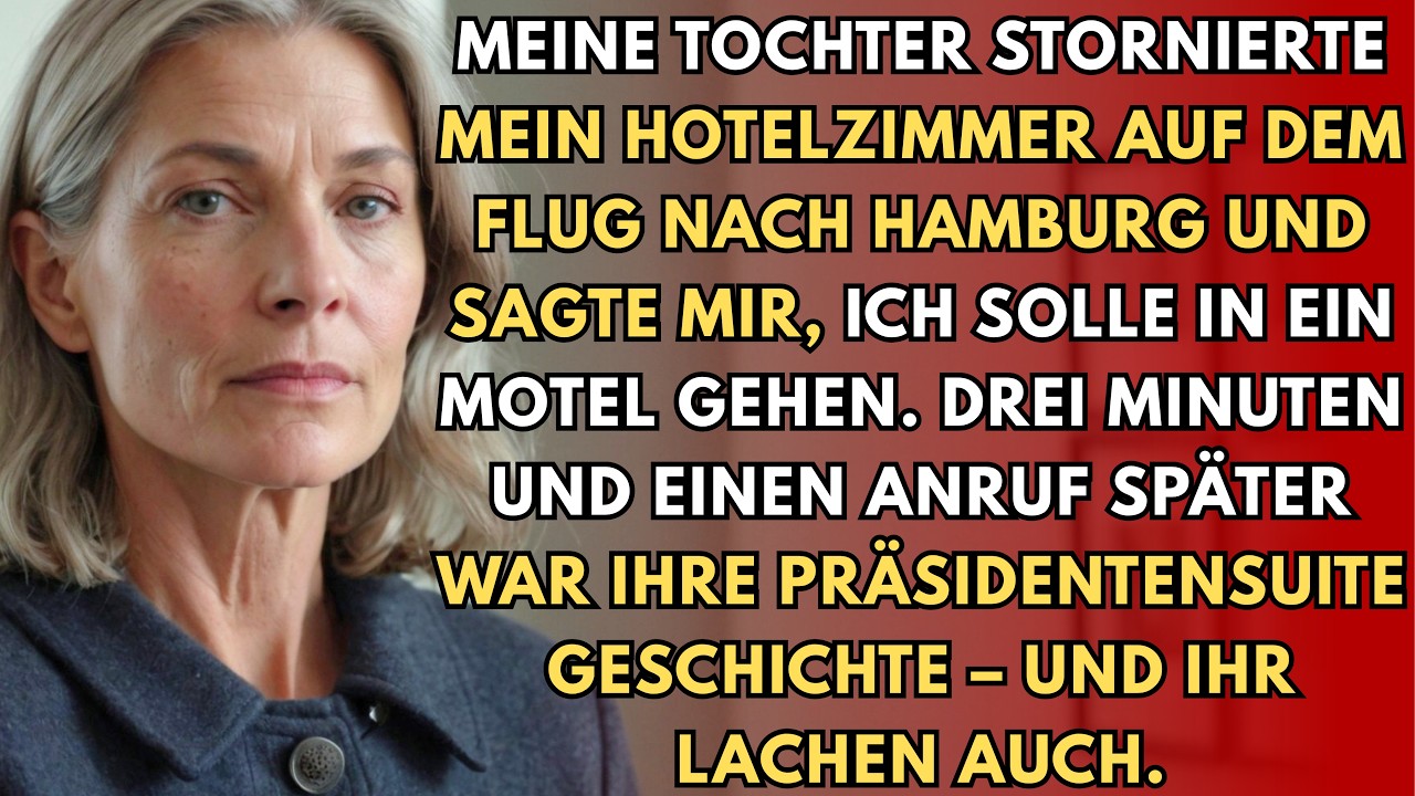 Eine Nachricht meiner Tochter leuchtete auf meinem Handy auf, während mein Flug nach Hamburg durch die Wolken glitt. „Mama, wir haben dein Zimmer storniert und stattdessen mit deinen Punkten ein...