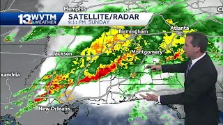 Alabama begins drying out on Monday