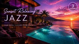 Sunset Villa Jazz 🌅 Luxury Fireplace Ocean Ambience for Relaxing & Sleep