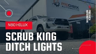 We fit Scrub King Ditch Light Mounts To The N80 Hilux